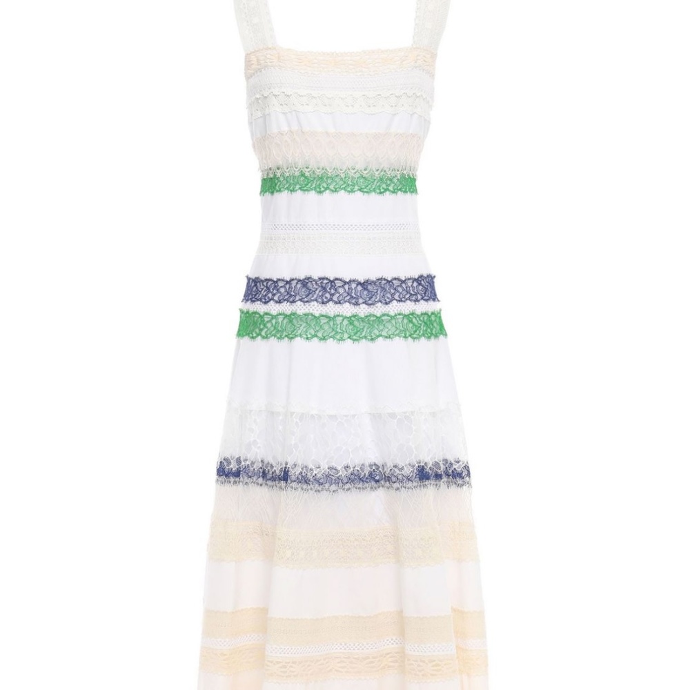 COPY - ISO TORY BURCH Lace-trimmed cotton-voile m…